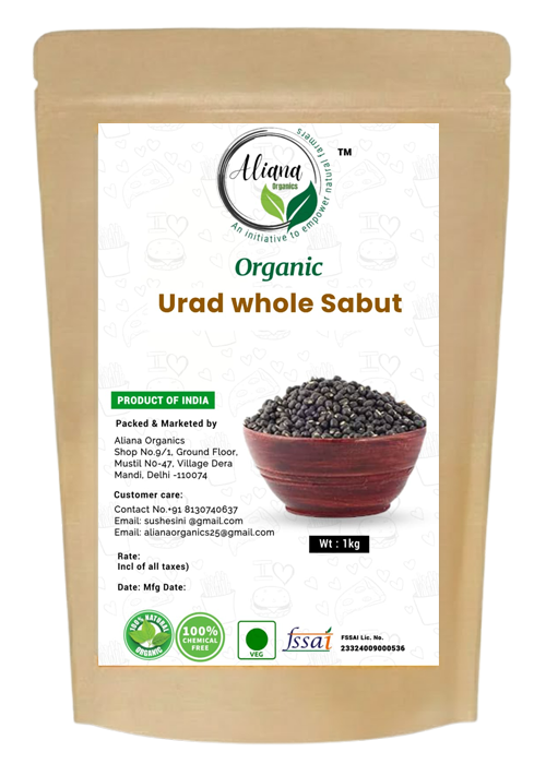 Organic Urad Whole Sabut 1kg